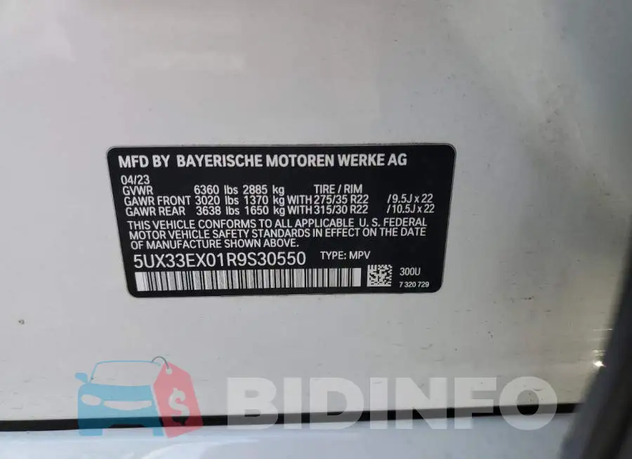 5UX33EX01R9S30550 Photo# 13