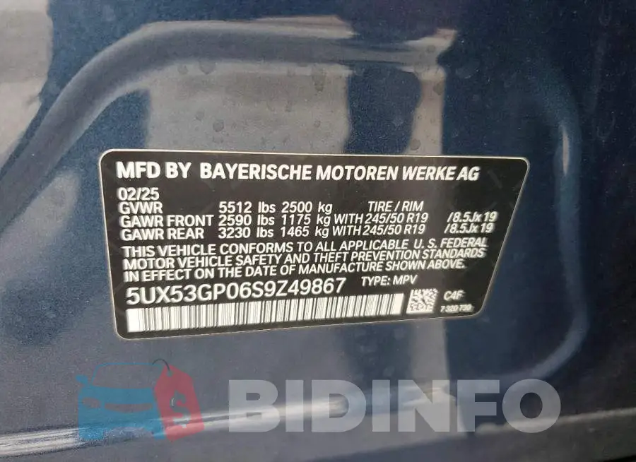 5UX53GP06S9Z49867 Photo# 14