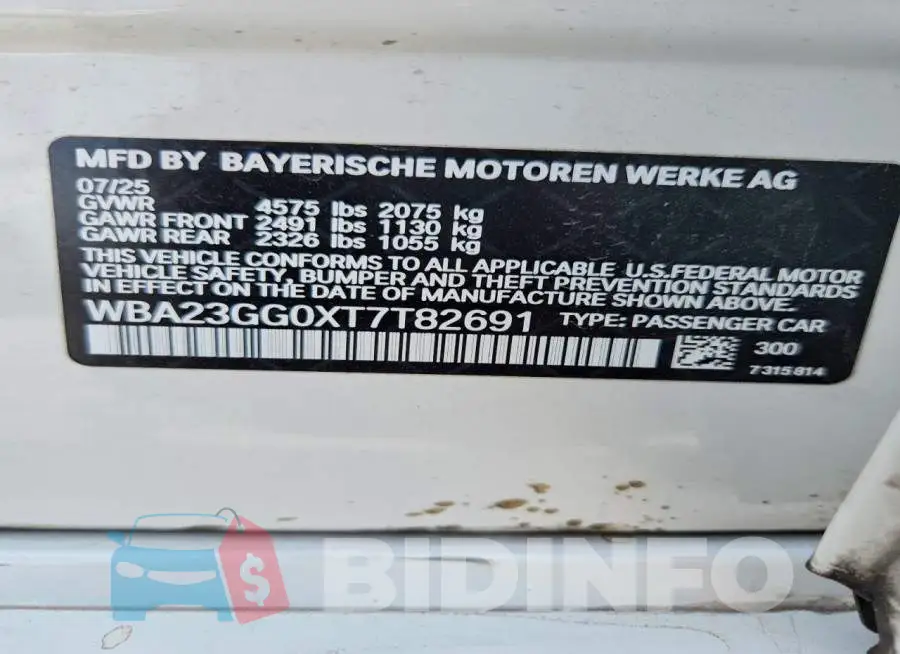 WBA23GG0XT7T82691 Photo# 12