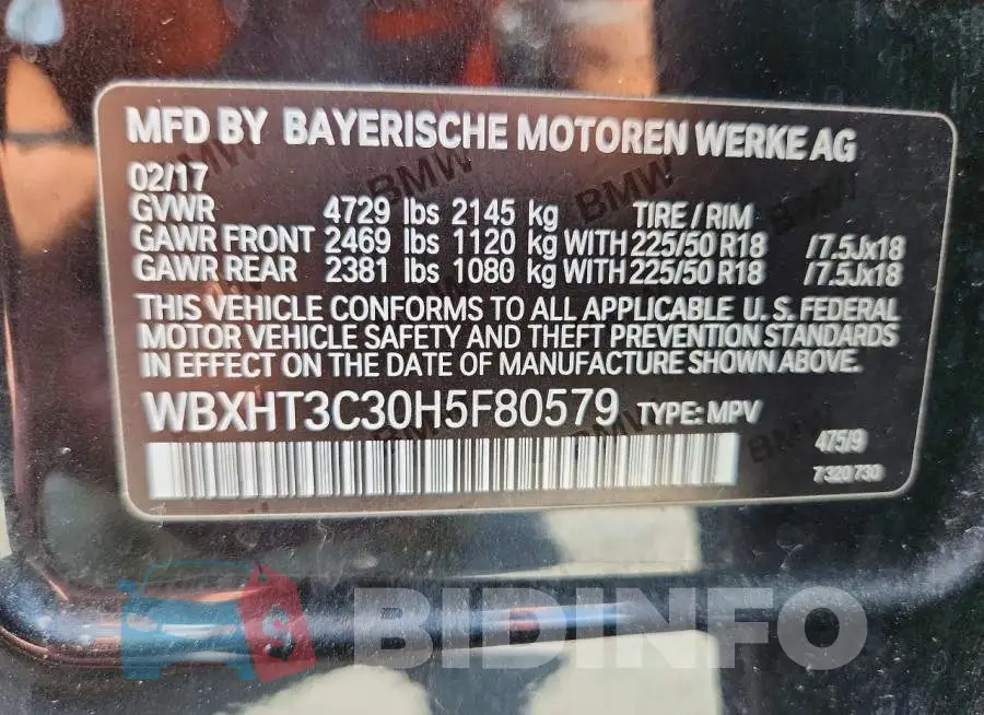 WBXHT3C30H5F80579 Photo# 14
