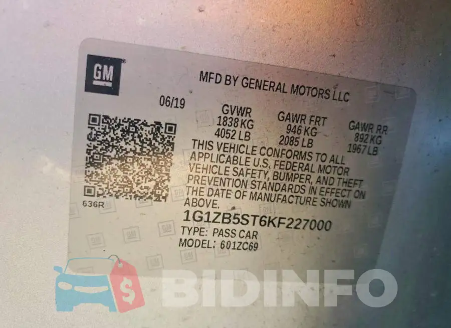 1G1ZB5ST6KF227000 Photo# 12