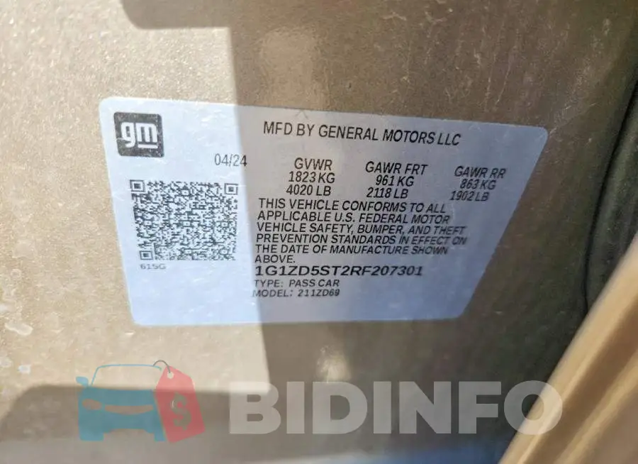 1G1ZD5ST2RF207301 Photo# 12