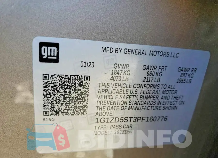 1G1ZD5ST3PF160776 Photo# 12