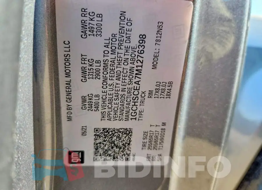 1GCHSCEA7M1276398 Photo# 13