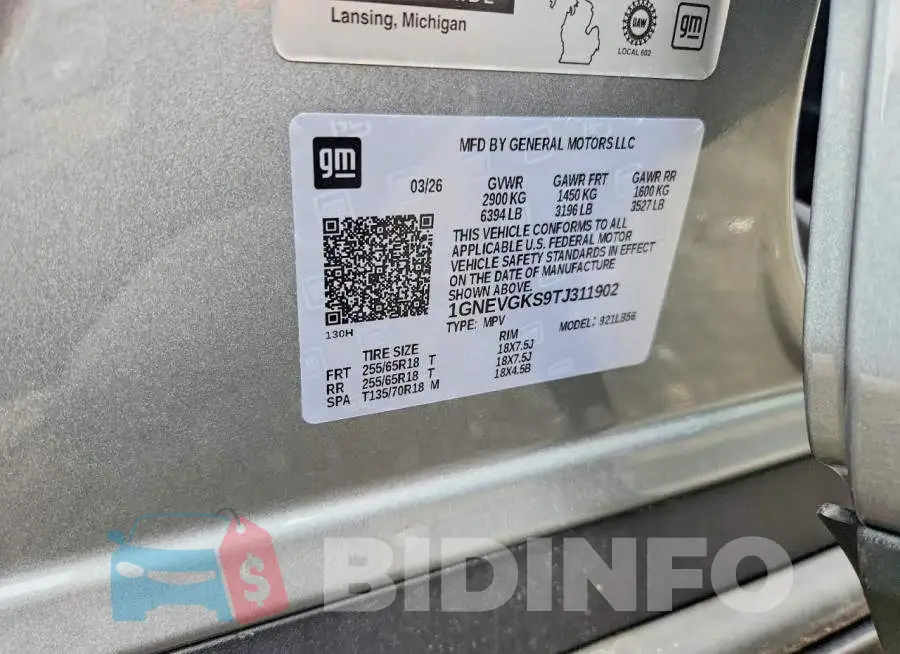 1GNEVGKS9TJ311902 Photo# 13