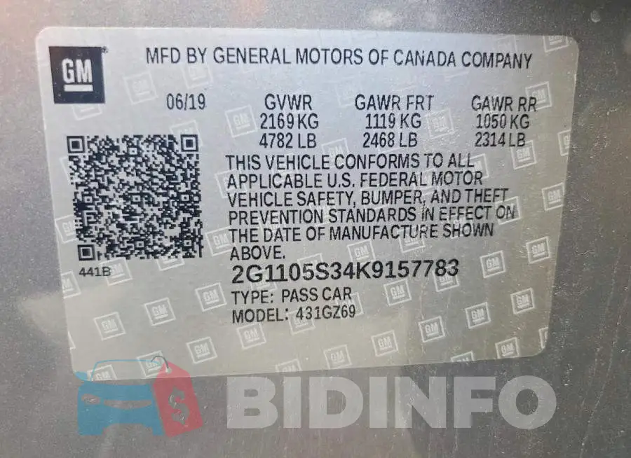 2G1105S34K9157783 Photo# 12