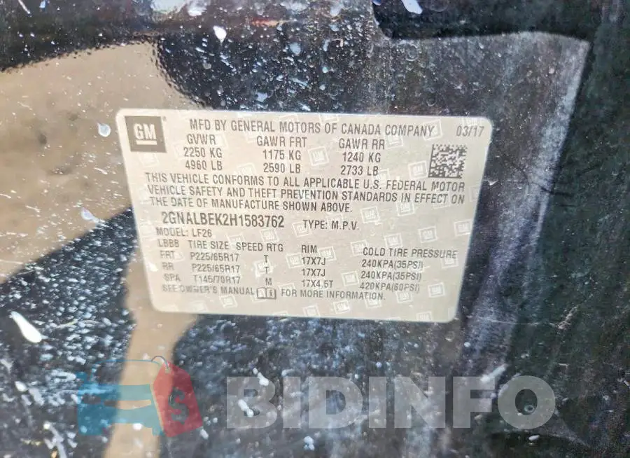 2GNALBEK2H1583762 Photo# 13
