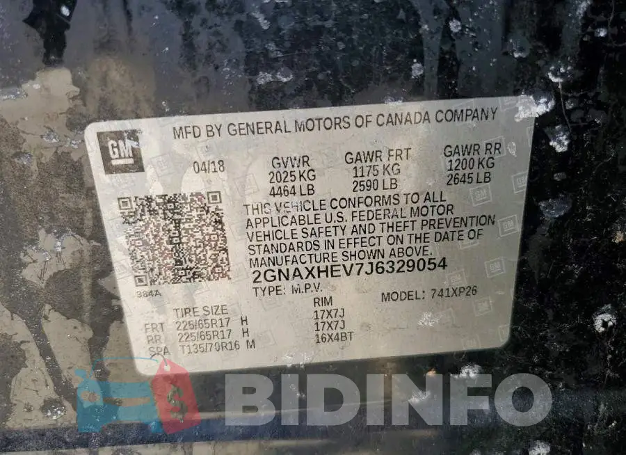 2GNAXHEV7J6329054 Photo# 14