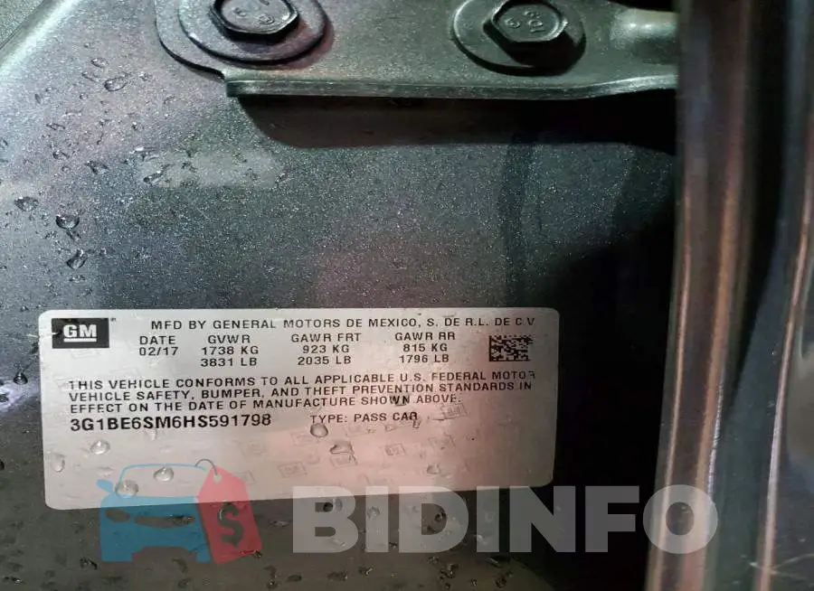 3G1BE6SM6HS591798 Photo# 13