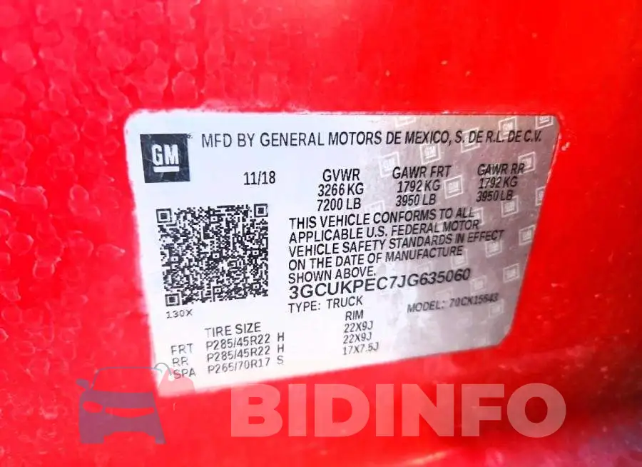 3GCUKPEC7JG635060 Photo# 12