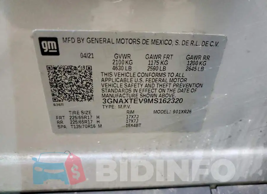 3GNAXTEV9MS162320 Photo# 13