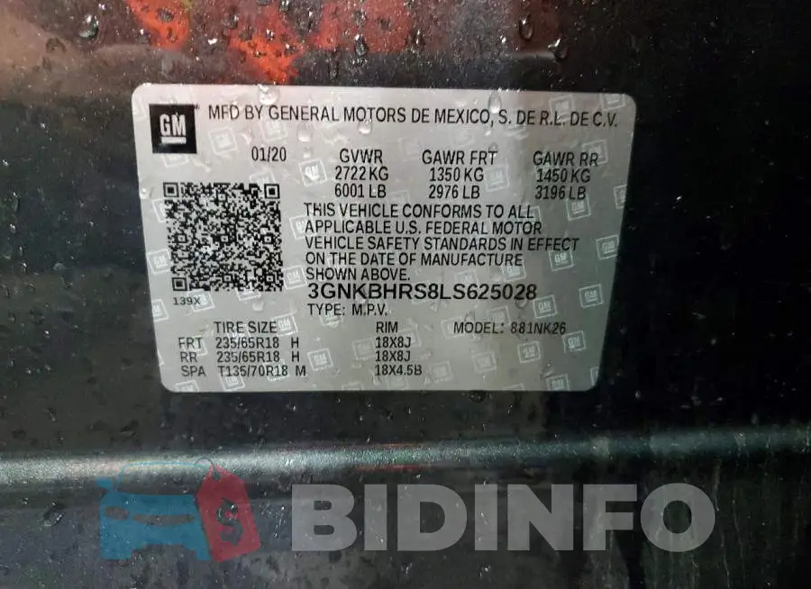 3GNKBHRS8LS625028 Photo# 12