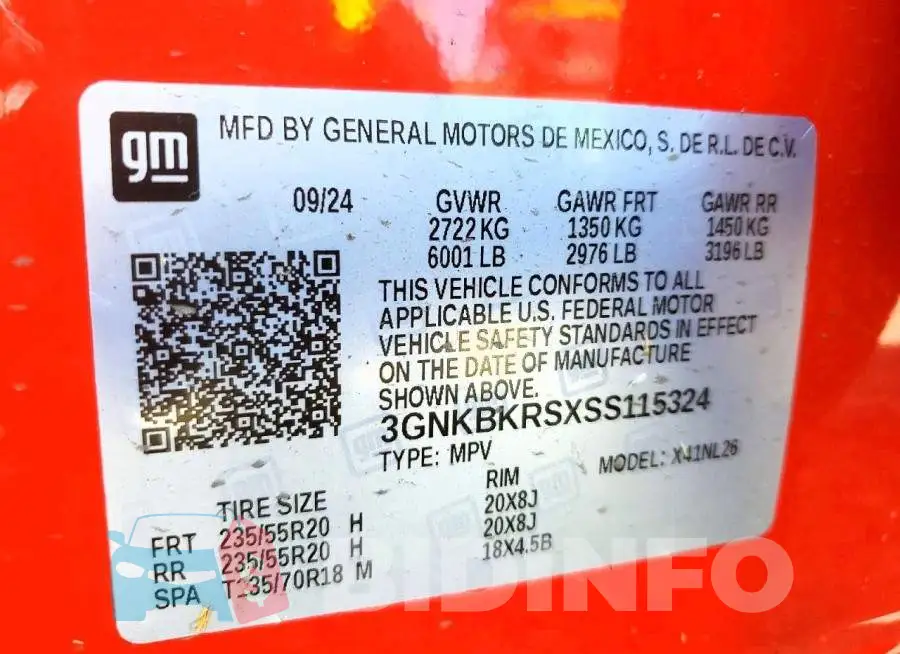 3GNKBKRSXSS115324 Photo# 14