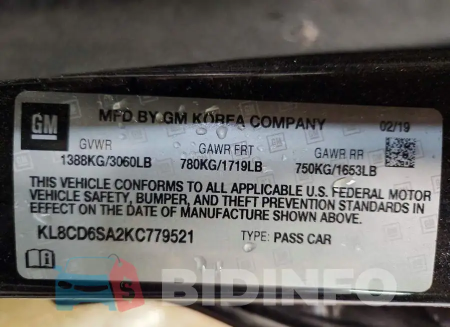 KL8CD6SA2KC779521 Photo# 13