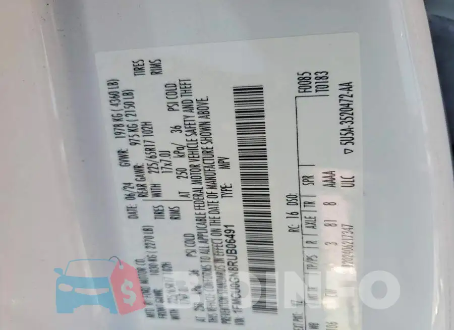 1FMCU0GN8RUB06491 Photo# 13