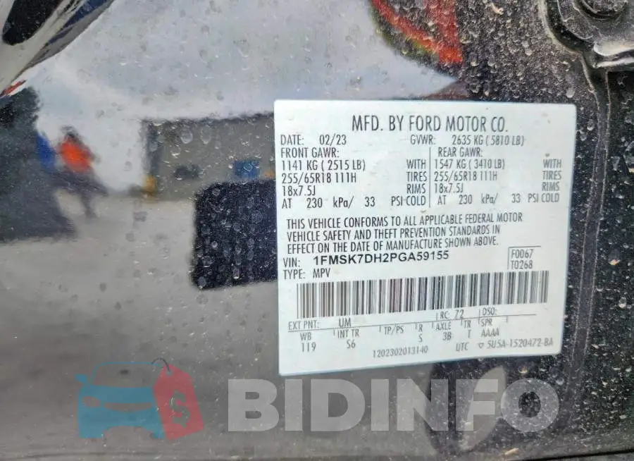 1FMSK7DH2PGA59155 Photo# 13