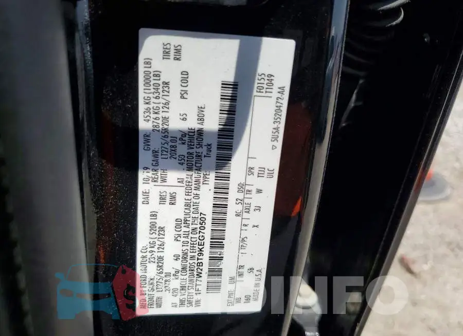 1FT7W2BT9KEG70507 Photo# 12
