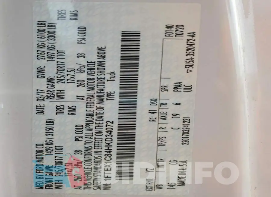 1FTEX1C84HKD34072 Photo# 12