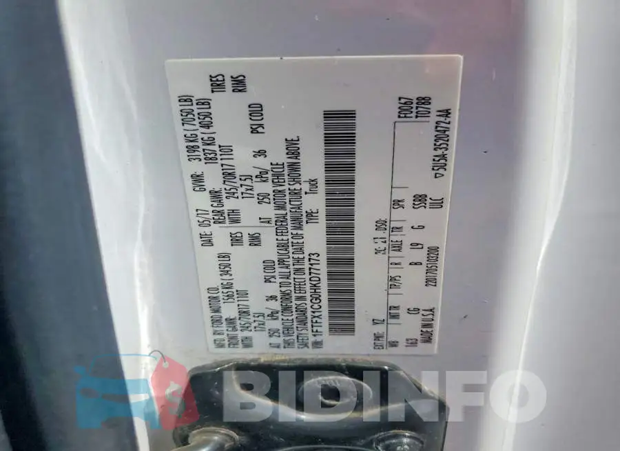 1FTFX1CG0HKD77173 Photo# 12