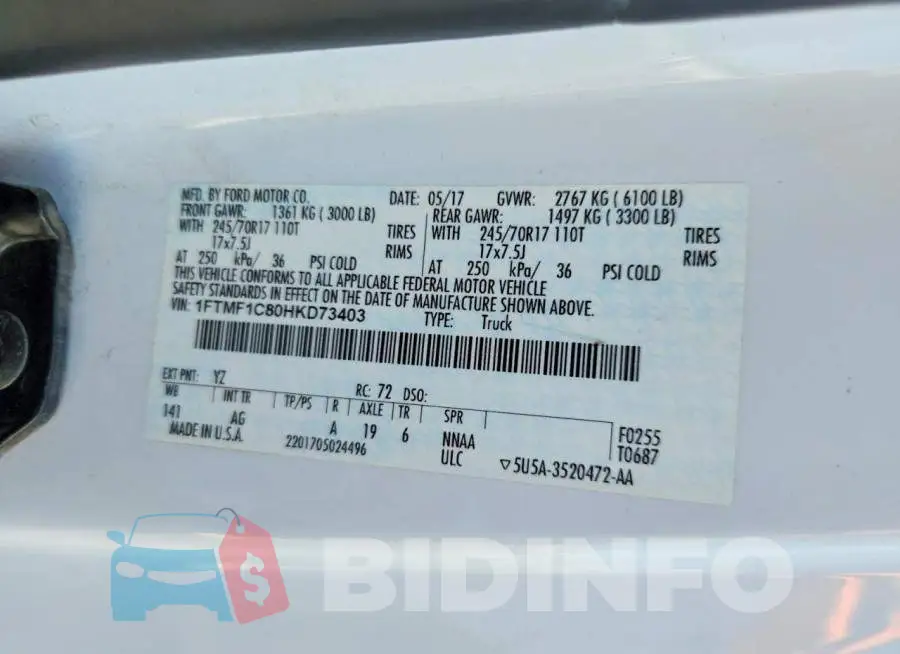 1FTMF1C80HKD73403 Photo# 12