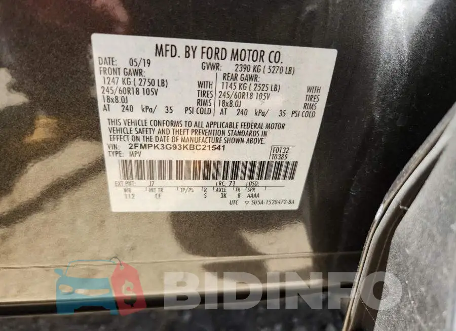 2FMPK3G93KBC21541 Photo# 13