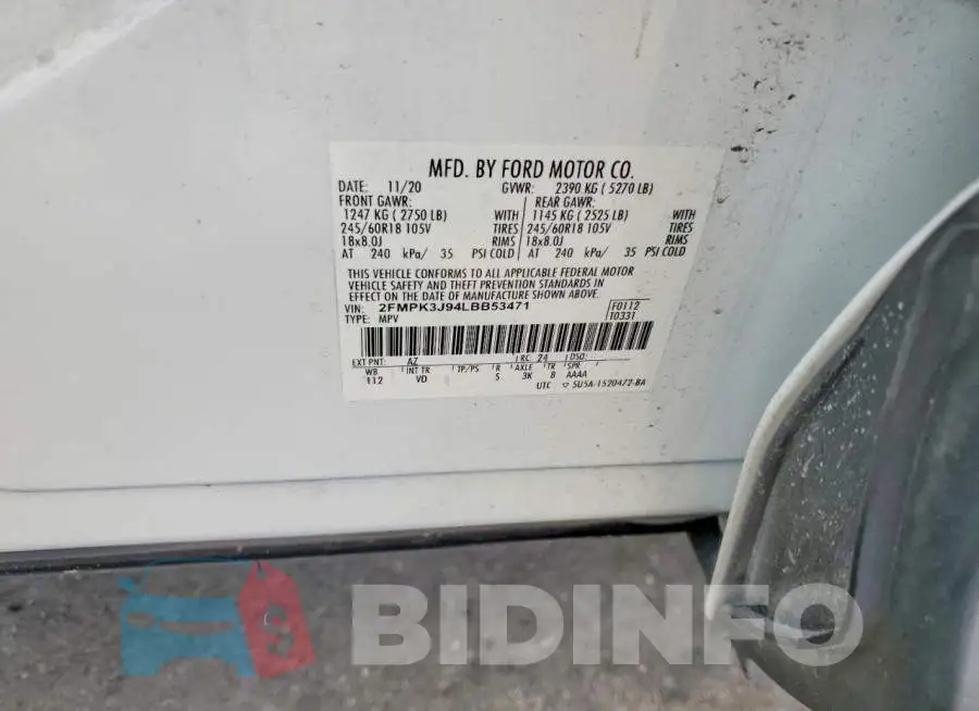 2FMPK3J94LBB53471 Photo# 13