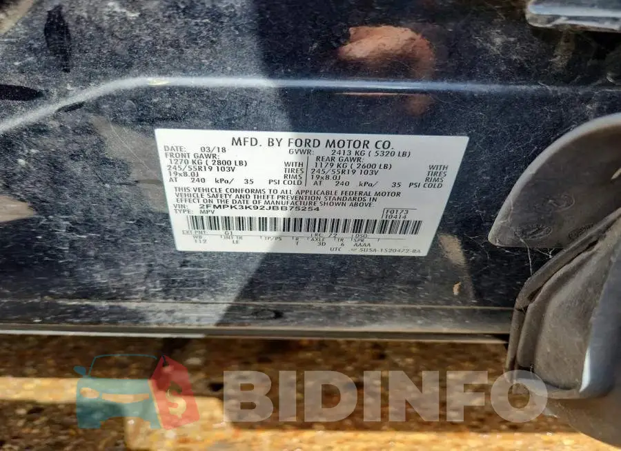 2FMPK3K92JBB75254 Photo# 13