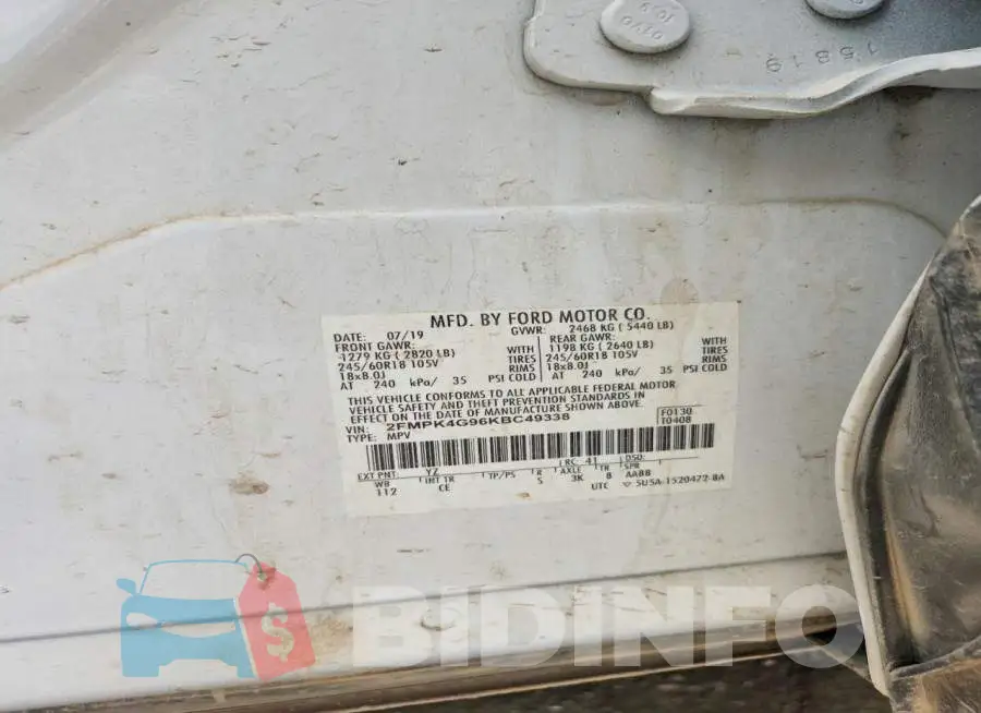2FMPK4G96KBC49338 Photo# 13