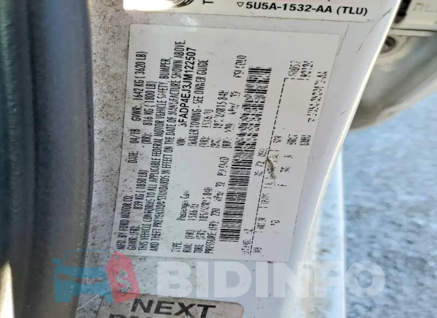 3FADP4EJ3JM122507 Photo# 12