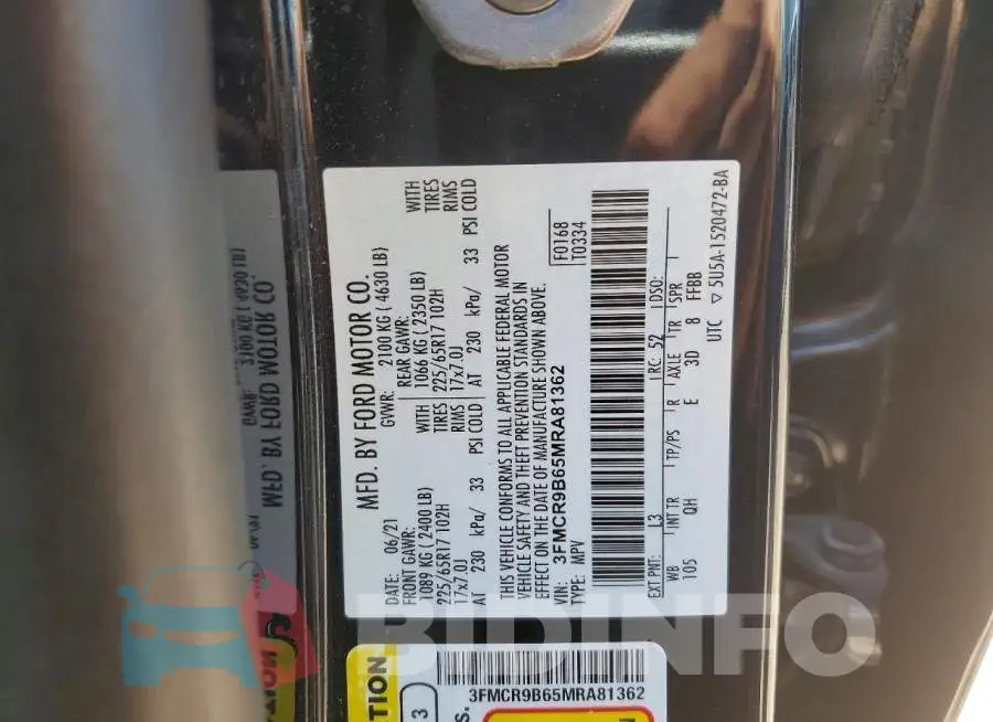 3FMCR9B65MRA81362 Photo# 13