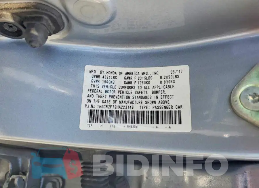 1HGCR2F72HA223148 Photo# 12