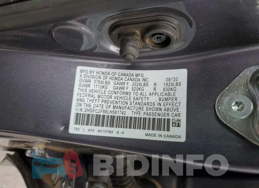 2HGFC2F66LH581742 Photo# 12