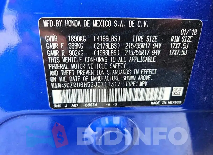 3CZRU6H52JG711317 Photo# 13