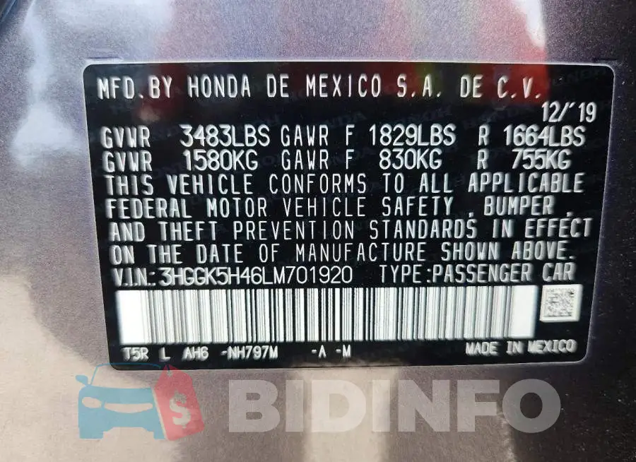 3HGGK5H46LM701920 Photo# 12