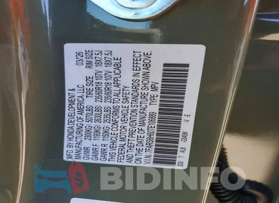 7FARS6H60TE106889 Photo# 13