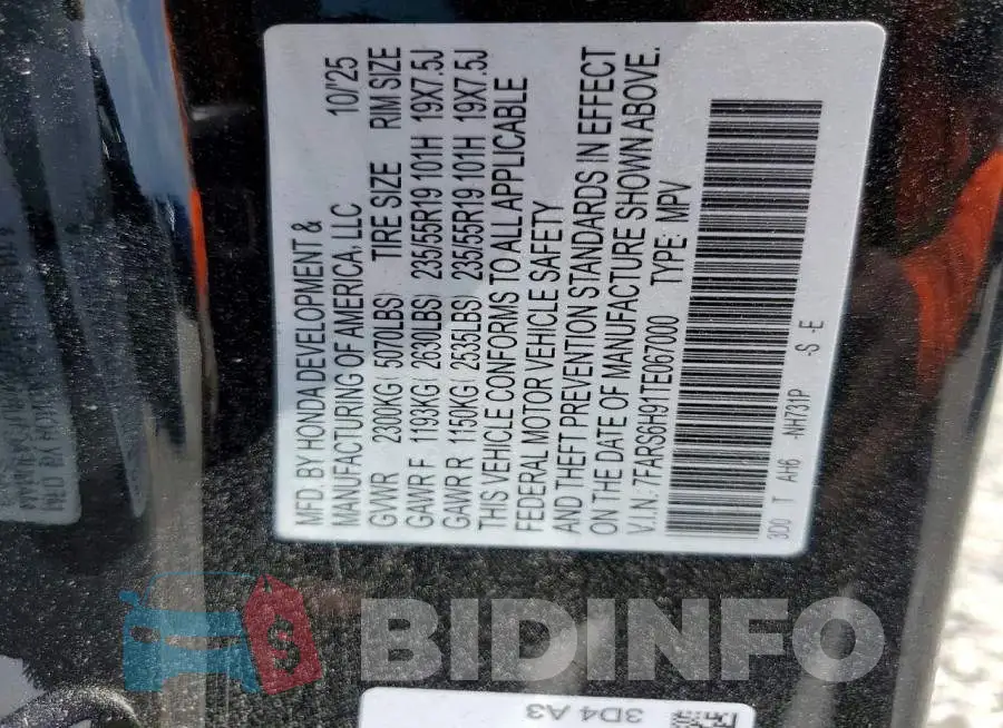 7FARS6H91TE067000 Photo# 12
