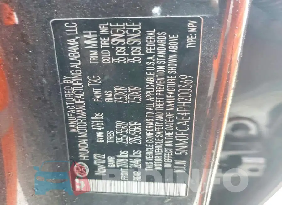 5NMJFCAE4PH200369 Photo# 13