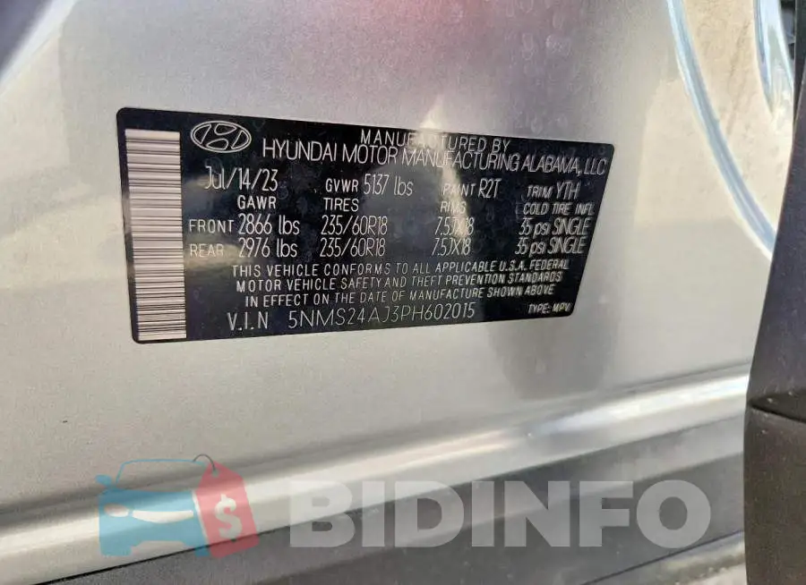 5NMS24AJ3PH602015 Photo# 14
