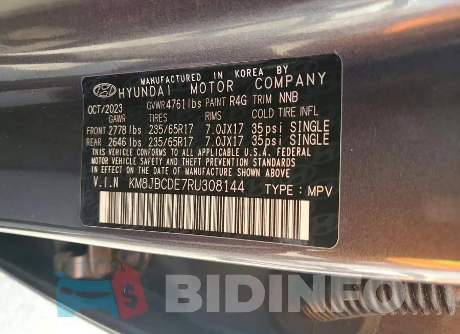 KM8JBCDE7RU308144 Photo# 13