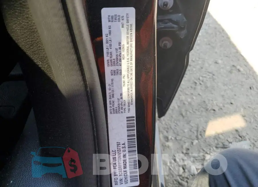 1C6SRFFT0NN137797 Photo# 12