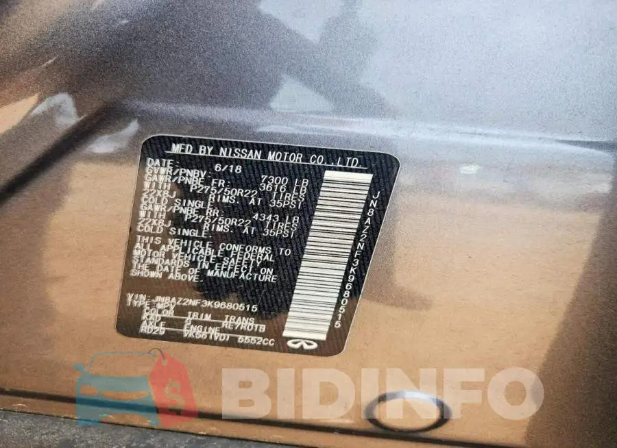 JN8AZ2NF3K9680515 Photo# 13