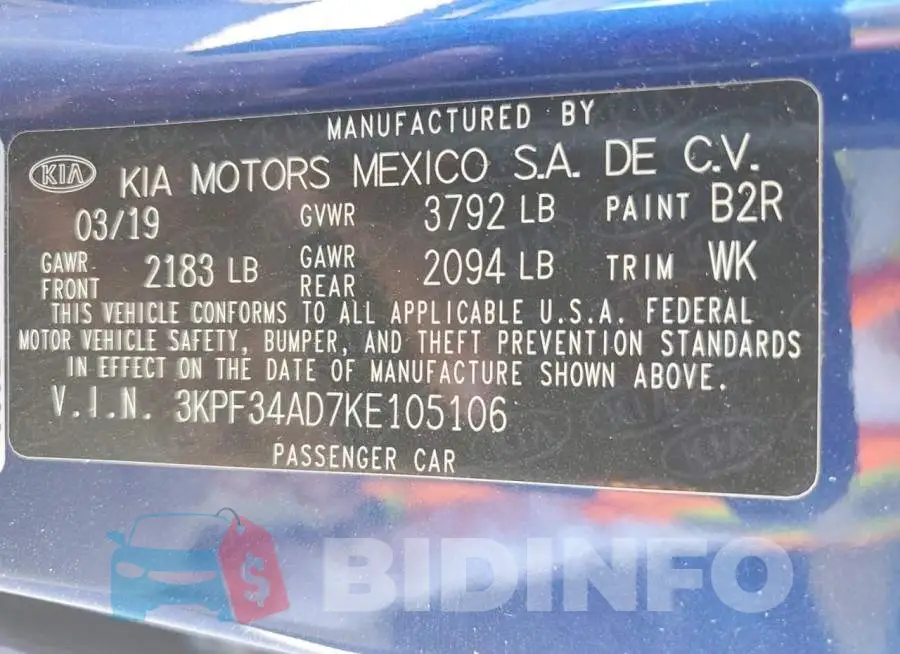 3KPF34AD7KE105106 Photo# 13