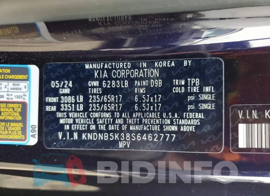 KNDNB5K38S6462777 Photo# 14
