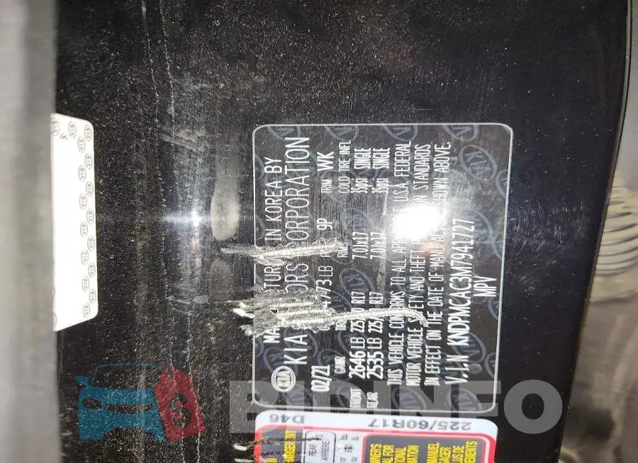 KNDPMCAC3M7941727 Photo# 13