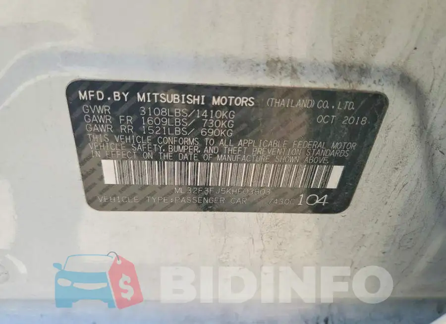 ML32F3FJ5KHF03803 Photo# 12