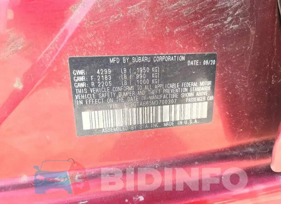 4S3GTAB65M3700307 Photo# 12