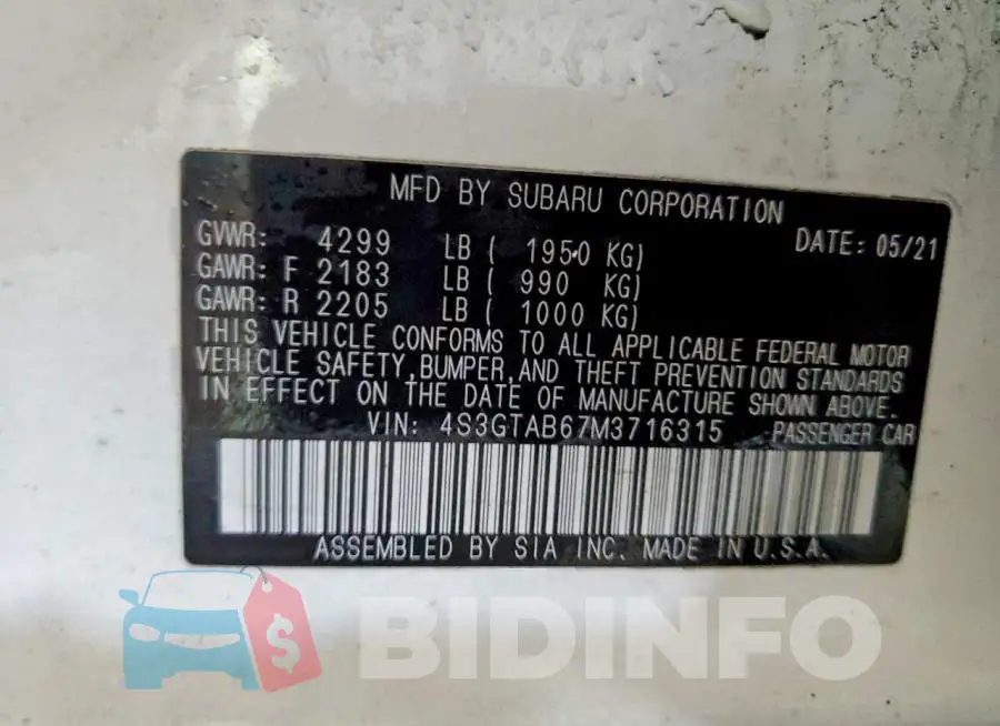 4S3GTAB67M3716315 Photo# 12