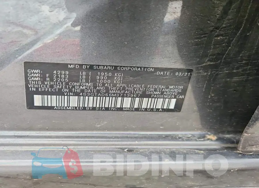4S3GTAD66M3713967 Photo# 12
