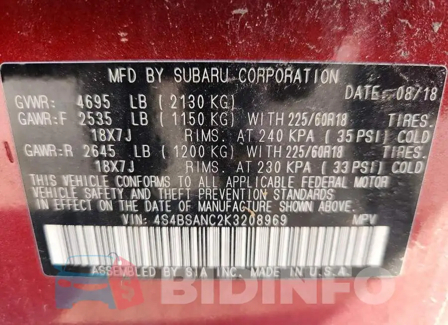 4S4BSANC2K3208969 Photo# 13