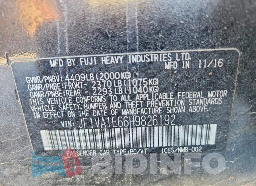 JF1VA1E66H9826192 Photo# 12
